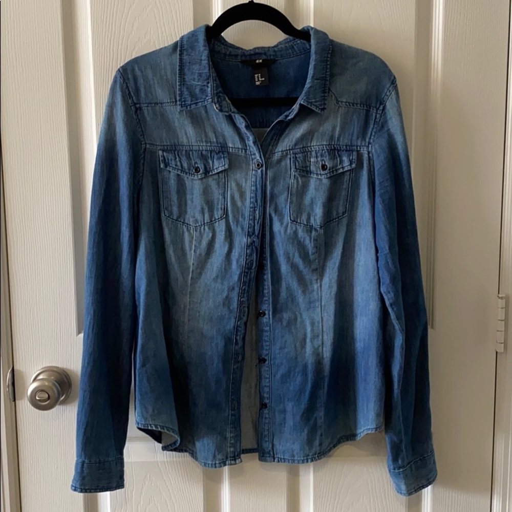 H&M denim button down shirt